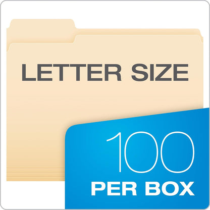 Island File Folder, Manila 1/3 Cut, Letter Size, 100 Count (370 1/3)