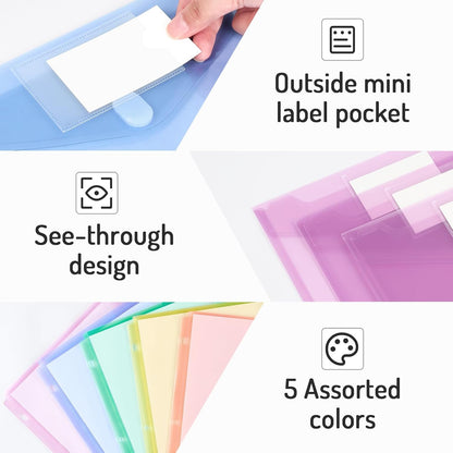 Forvencer Binder Pocket, 10 Pack Super Heavyweight Plastic Binder Folders