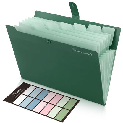 SKYDUE Expanding File Organizer with 8 Pockets, Accordion File Folders with Labels, Portable Document Paper Bill Receipt Organizer, Home College School Office Supplies, Letter Size, Blue