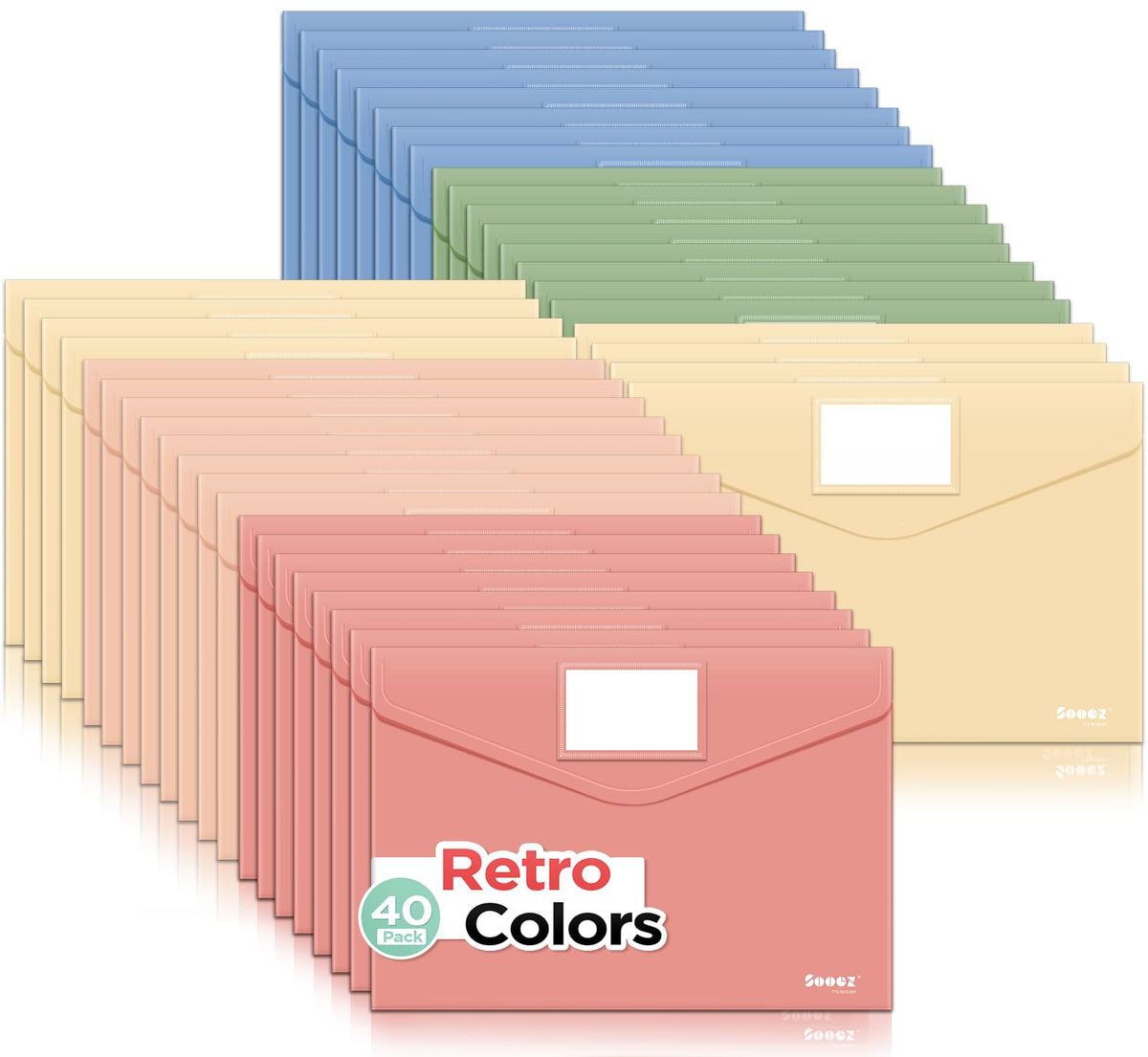 Sooez 10 Packs Plastic Envelopes, Plastic File Folders, Clear Folders