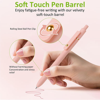 FIOVER Colored Gel Pens 6 Pack 0.7mm Medium Point Pens for Journaling