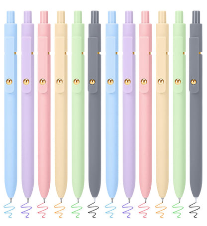 FIOVER Colored Gel Pens 6 Pack 0.7mm Medium Point Pens for Journaling