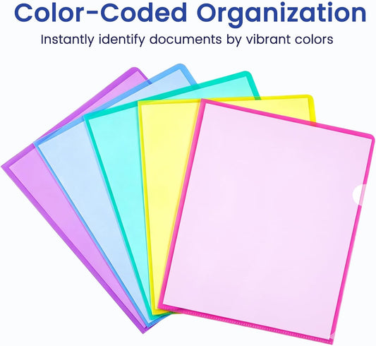 Sooez 25 Pack Clear Document Folder Project Pockets