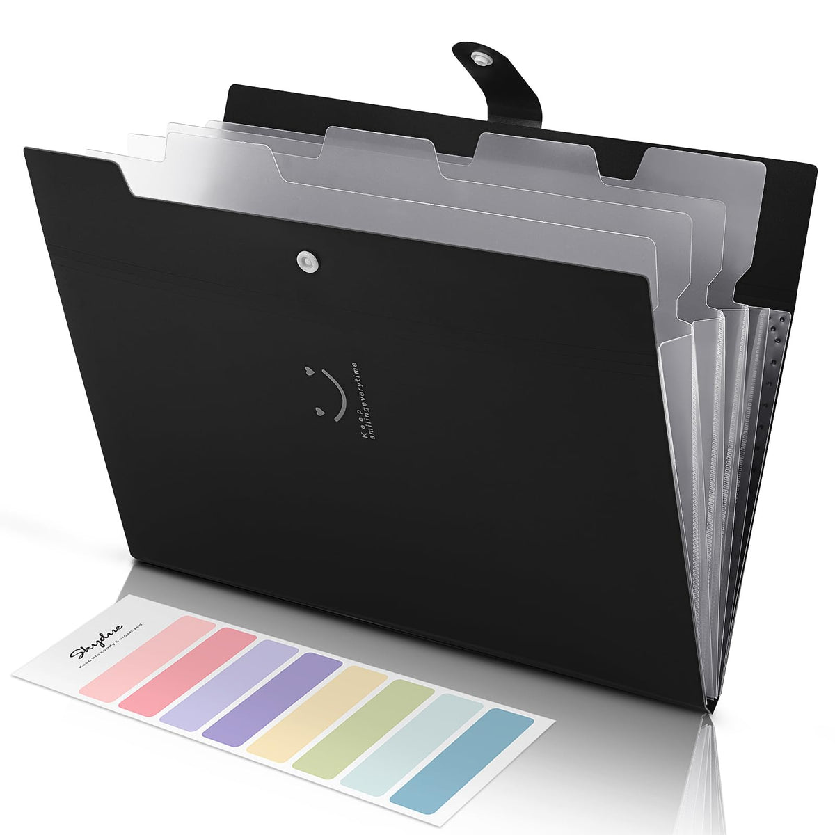 SKYDUE Expanding File Organizer with 5 Pockets, Accordion File Folders with Labels, Portable Document Paper Bill Receipt Organizer, Home College School Office Supplies, Letter Size, Lilac