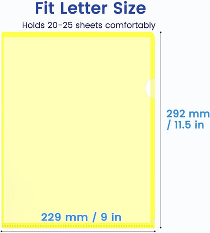 Sooez 25 Pack Clear Document Folder Project Pockets