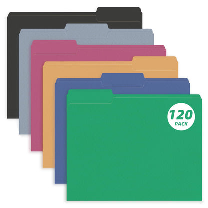 PANDRI Colored File Folders, 120 Pack 1/3 Cut Tab File Folder, Yellow