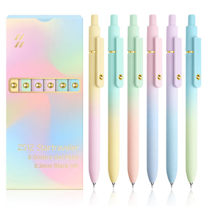 YOXMJDB Gel Pens, 5 Pcs 0.5mm Fine Point Smooth Writing Pens Cute Pens, High-End Series Black Ink Pens for Journaling Note Taking, School Office Supplies for Women Men (5 Pcs Vintage)