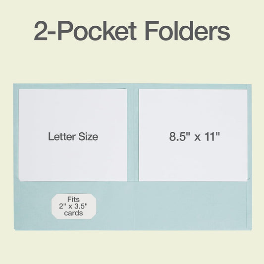 Oxford 2 Pocket Folders, 25 Pack, Calming Colors, School Value Pack