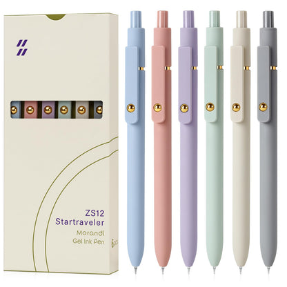 FIOVER Gel Pens 5pcs 0.5mm Quick Dry Black Ink Fine Point Pens