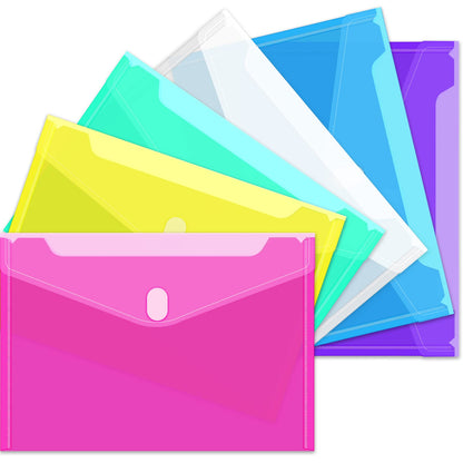 Sooez 12 Pack Plastic Envelopes File Folders, Plastic Filing Folders