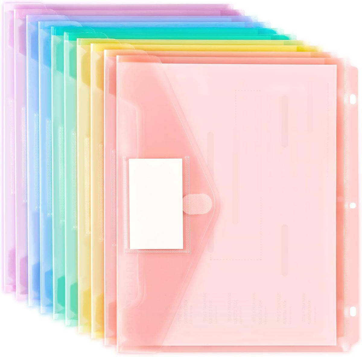 Forvencer Binder Pocket, 10 Pack Super Heavyweight Plastic Binder Folders