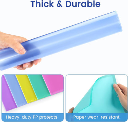 Sooez 25 Pack Clear Document Folder Project Pockets