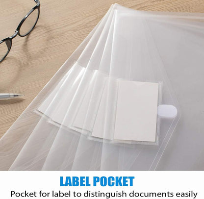 Sooez 10 Pack Plastic Envelopes File Folders, Clear Folder for Document US
