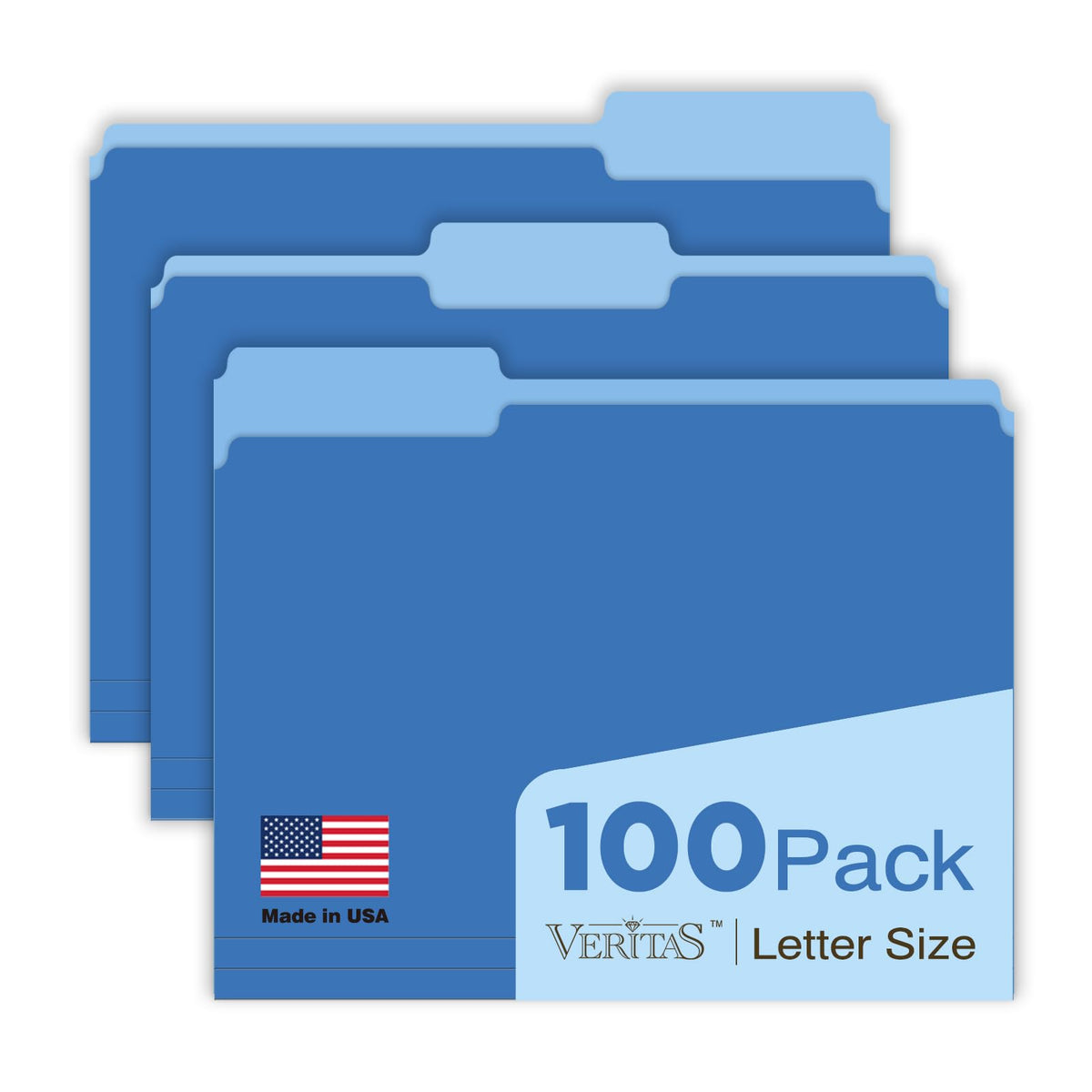 Manilla Folders 8.5 x 11 File Folders Letter Size Manila Folder with 1/3 Cut Tab 100 Pack Paper Folders for Office, School, Home, Business Filing Supplies Made in USA