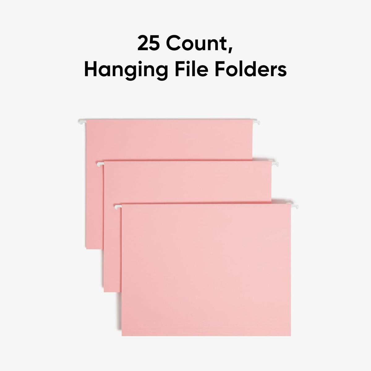 Smead Hanging File Folders with Tabs, Letter Size, Pink, 25 Count