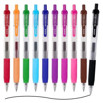 EYEYE G-103 Gel Pens, Black Ink, 0.5mm Extra Fine Point, Pack of 10
