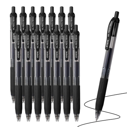 EYEYE G-103 Gel Pens, Black Ink, 0.5mm Extra Fine Point, Pack of 10