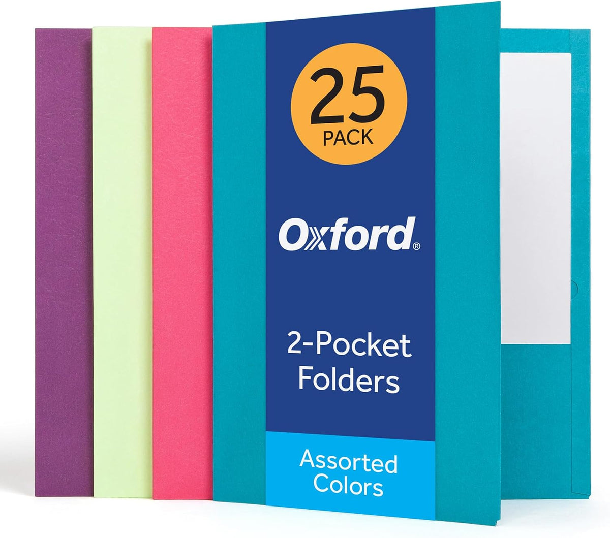 Oxford 2 Pocket Folders, 25 Pack, Bright Colors, School Value Pack