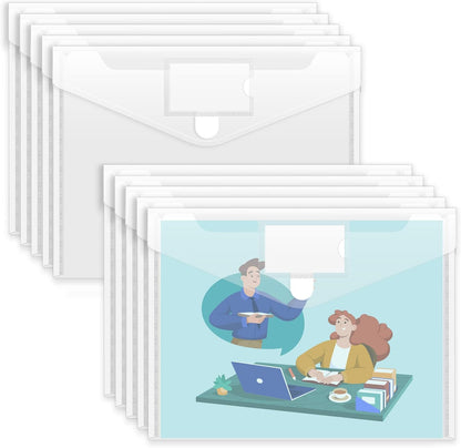 Sooez 10 Pack Plastic Envelopes File Folders, Clear Folder for Document US