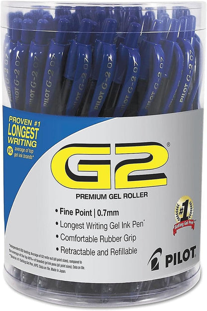 Pilot G2 Premium Gel Pen Convenience Pack, Retractable, Fine 0.7 mm, Blue Ink, Blue Barrel, 36/Pack