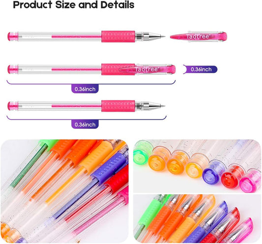 Taotree Glitter Gel Pens, 32 Colors Neon Glitter Pens, Colored Gel Markers