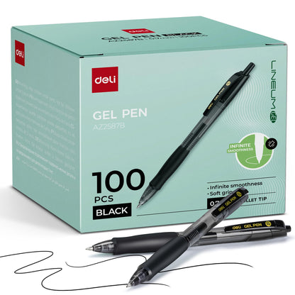 deli Pens Bulk, 50 Pcs Retractable Gel Pens Medium Point 0.7mm