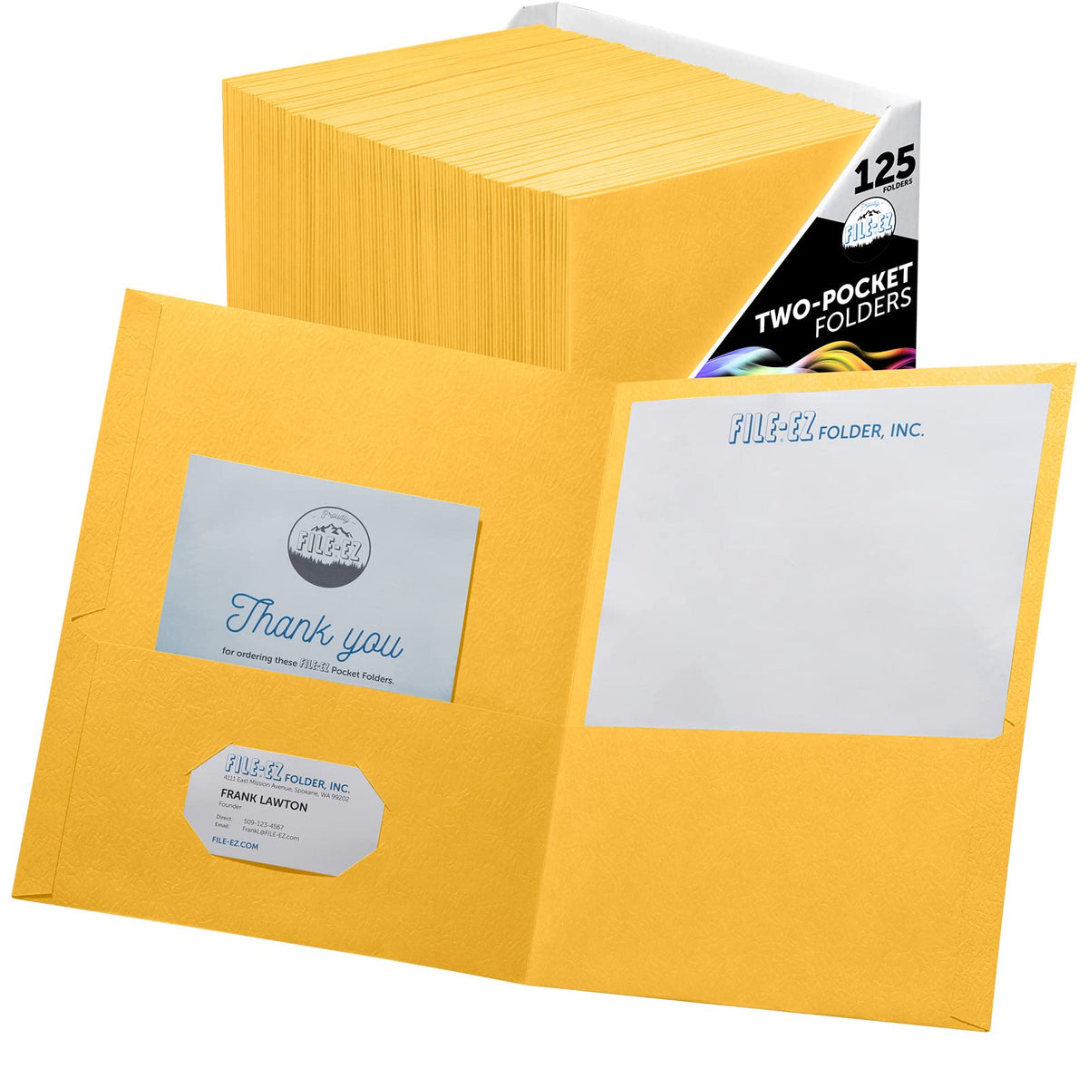 FILE-EZ Two-Pocket Folders, Navy Dark Blue, 25-Pack, Textured Paper, Letter Size (EZ-32523)
