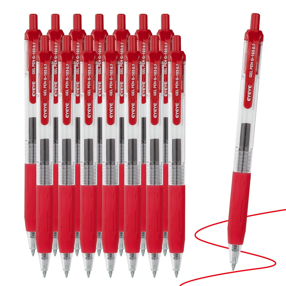 EYEYE G-103 Gel Pens, Black Ink, 0.5mm Extra Fine Point, Pack of 10
