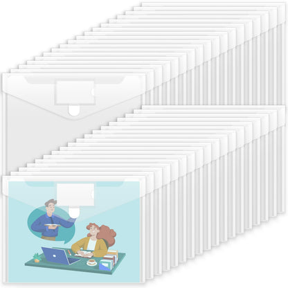 Sooez 10 Pack Plastic Envelopes File Folders, Clear Folder for Document US