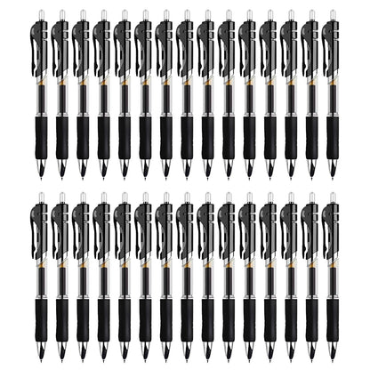 30pcs Black Gel Ink Pens for Writing, 0.5 mm Pens Fine Point Smooth Writing Pens for Journaling, Bulk Retractable Rollerball Pens for School Office.