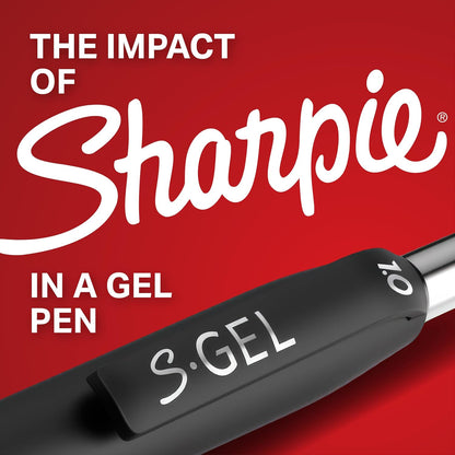 Sharpie S-Gel Gel Pens, Black Barrel, Medium Point (0.7mm), Assorted Ink Colors, 4 Count - Writing, Note-Taking, Journaling, School Supplies