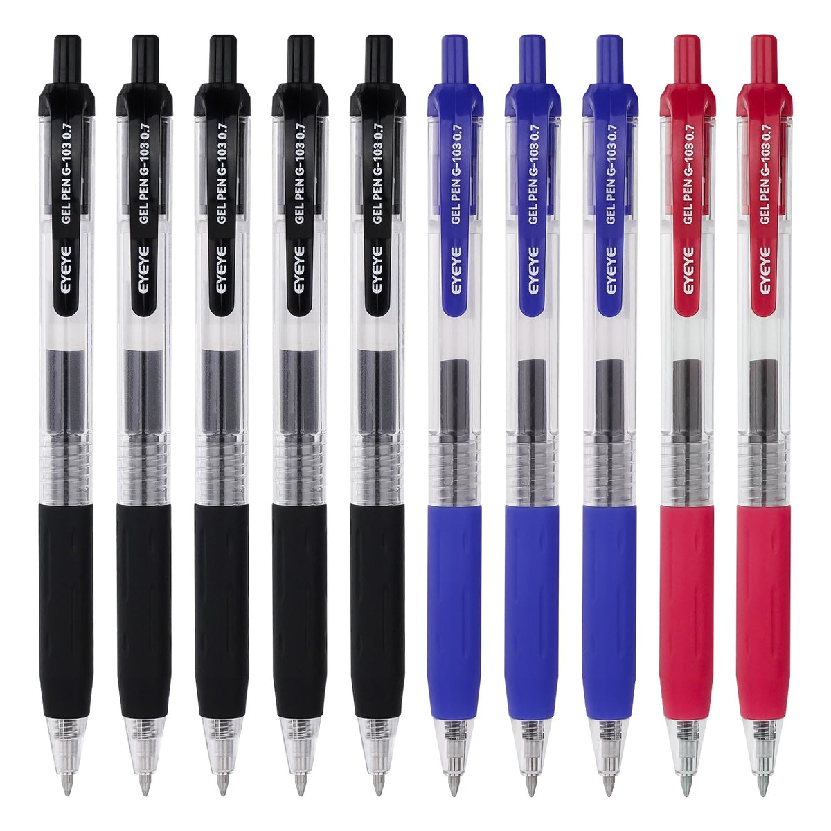 EYEYE G-103 Gel Pens, Black Ink, 0.5mm Extra Fine Point, Pack of 10