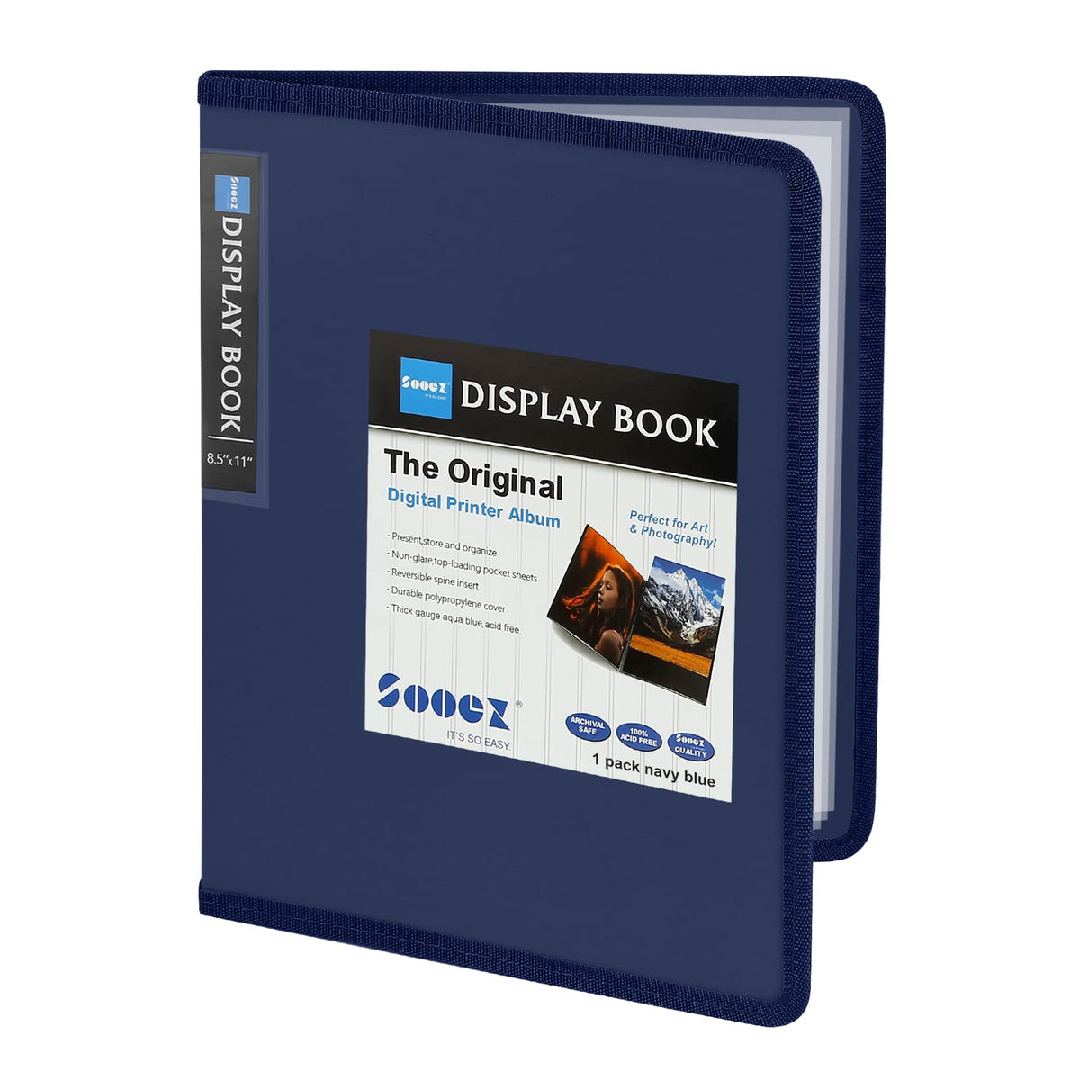 Sooez 30-Pocket Binder with Plastic Sleeves 8.5x11,Heavy Duty Art Portfolio