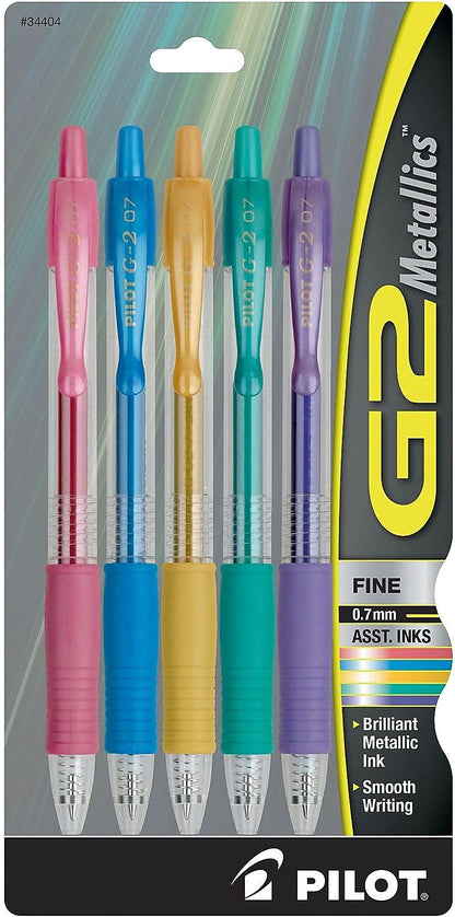 PILOT G2 Premium Gel Ink Pens, Fine Point 0.7mm, Assorted Inks, 8-Pack