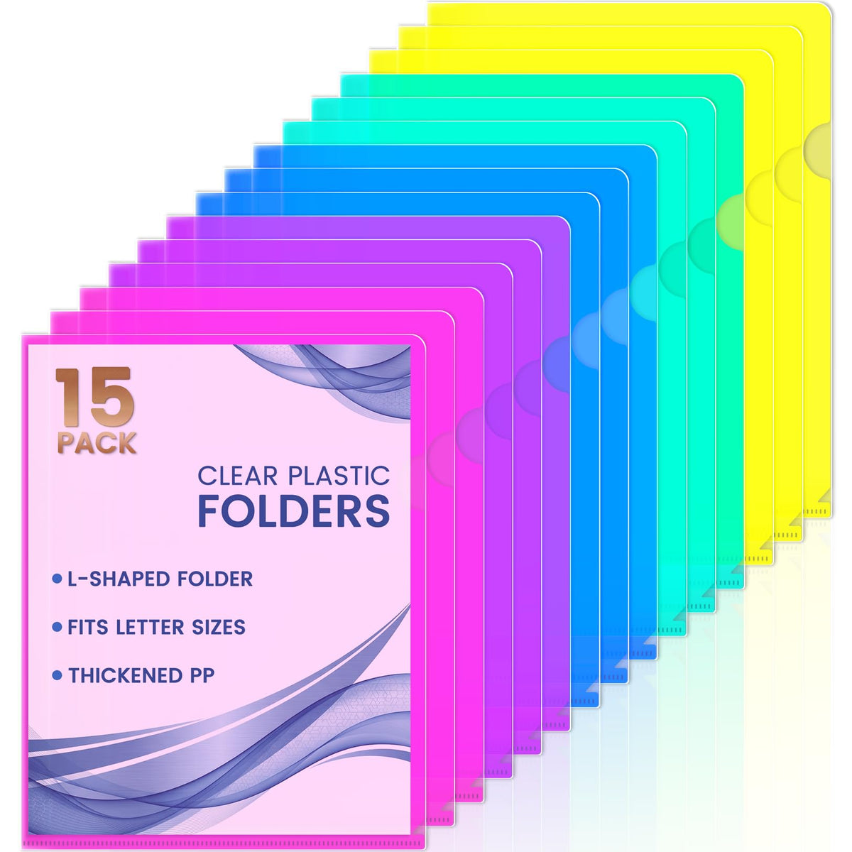 Sooez 25 Pack Clear Document Folder Project Pockets