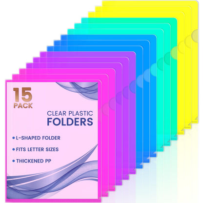Sooez 25 Pack Clear Document Folder Project Pockets