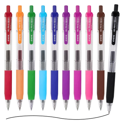 EYEYE G-103 Gel Pens, Black Ink, 0.5mm Extra Fine Point, Pack of 10