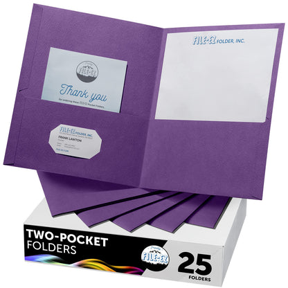 FILE-EZ Two-Pocket Folders, Navy Dark Blue, 25-Pack, Textured Paper, Letter Size (EZ-32523)