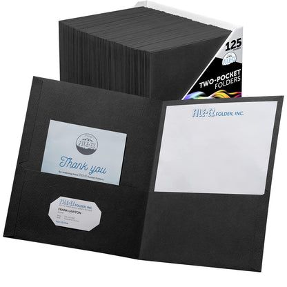 FILE-EZ Two-Pocket Folders, Navy Dark Blue, 25-Pack, Textured Paper, Letter Size (EZ-32523)