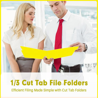 PANDRI Colored File Folders, 120 Pack 1/3 Cut Tab File Folder, Yellow
