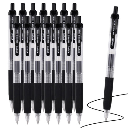 EYEYE G-103 Gel Pens, Black Ink, 0.5mm Extra Fine Point, Pack of 10