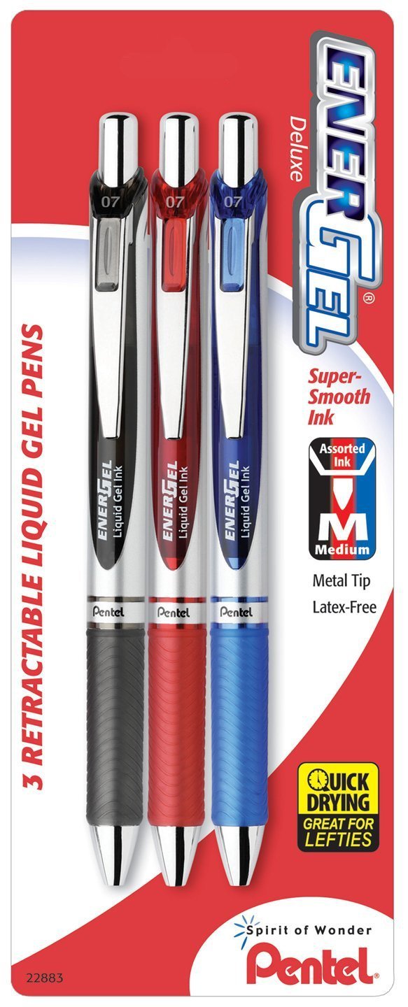 Pentel 756260 EnerGel RTX Retractable Gel Pens Medium