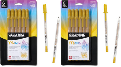 Sakura Gelly Roll Metallic Gel Pens, Colored Metallic, Medium Line, 10 Pack