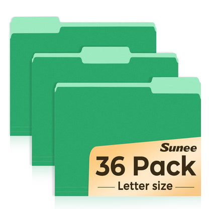 SUNEE File Folders, 30 Pack Manilla Folders 8.5 x 11, 1/3 Cut Tab for Easy Labeling and Organization, Durable Standard Paper for Home, Office, School Filing