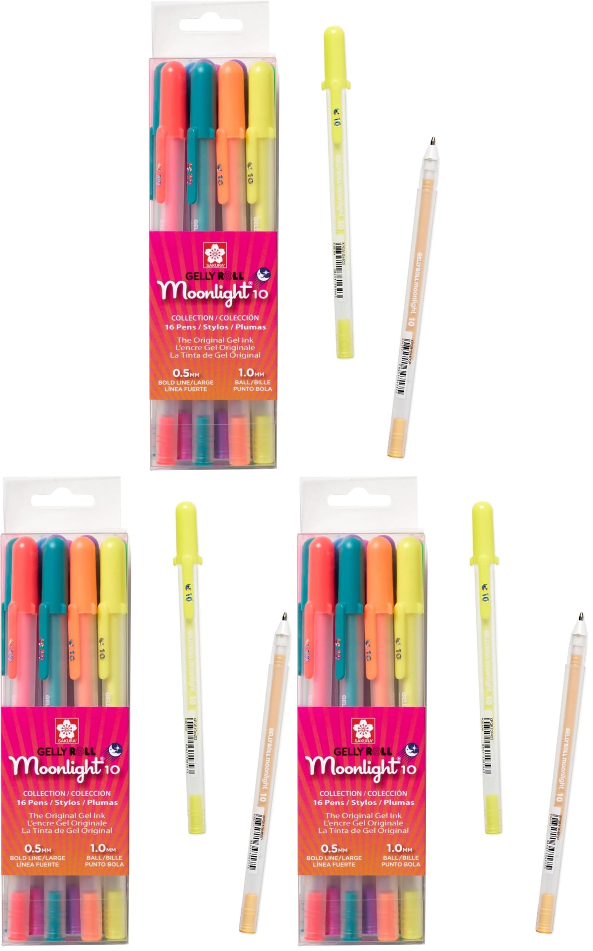 Sakura Gelly Roll Moonlight 10 Gel Pens, Assorted Bright, 10 Pack