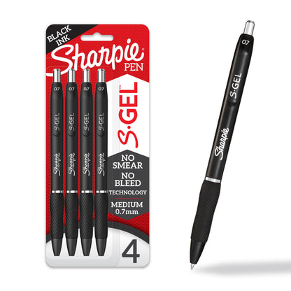 Sharpie S-Gel Pens, Medium Point (0.7mm), Black Gel Ink, 36 Count - Writing, Note-Taking, Office Supplies, No Smear, No Bleed