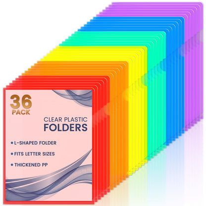 Sooez 25 Pack Clear Document Folder Project Pockets