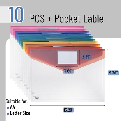 Mr. Pen- Clear Plastic Envelopes File Folders, 10 Pack, A4, Letter Size