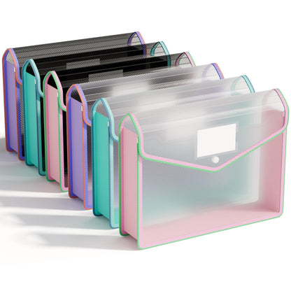 ABC life 6 Pack Plastic File Folder, Colorful File Folder Organizer