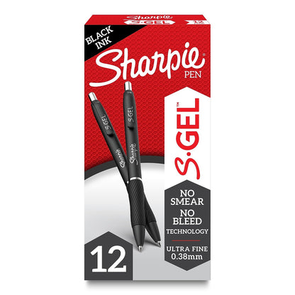 Sharpie S-Gel Pens, Ultra Fine Point (0.38mm), Black Gel Ink, 4 Count